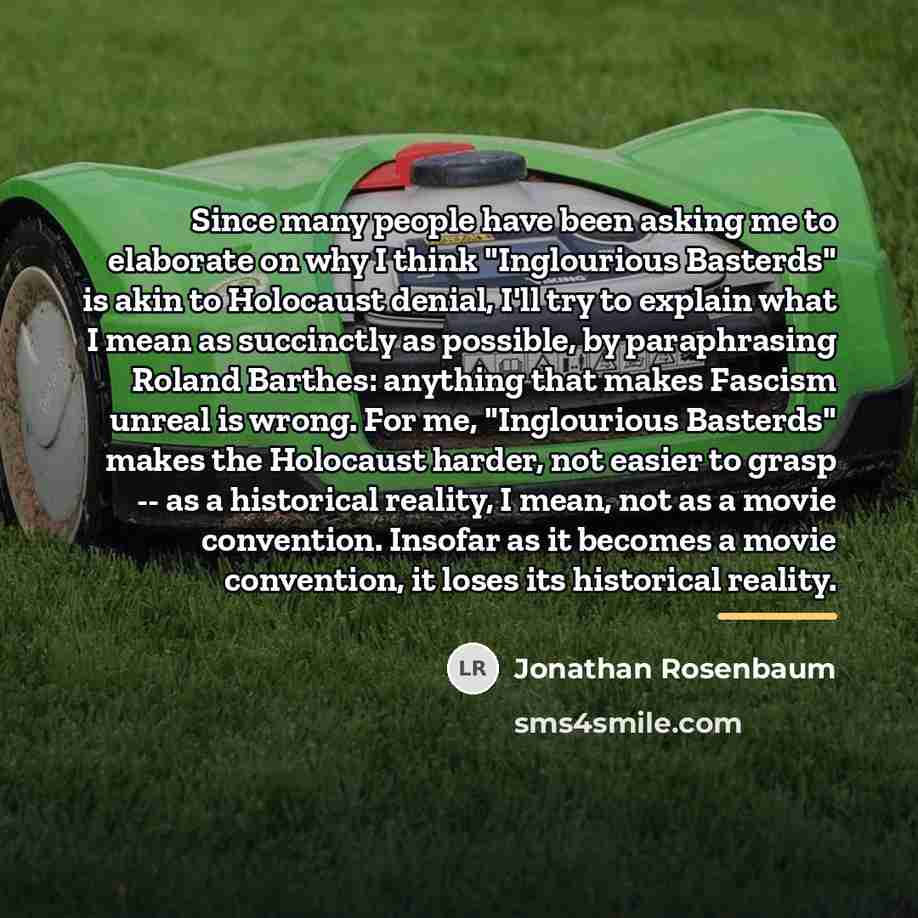 “Since many people have been asking me to elaborate on…” quote by Jonathan Rosenbaum