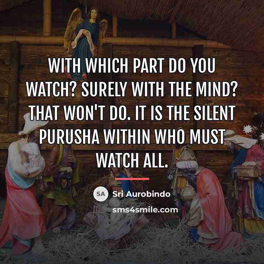 “With which part do you watch? Surely with the mind?…” quote by Sri Aurobindo