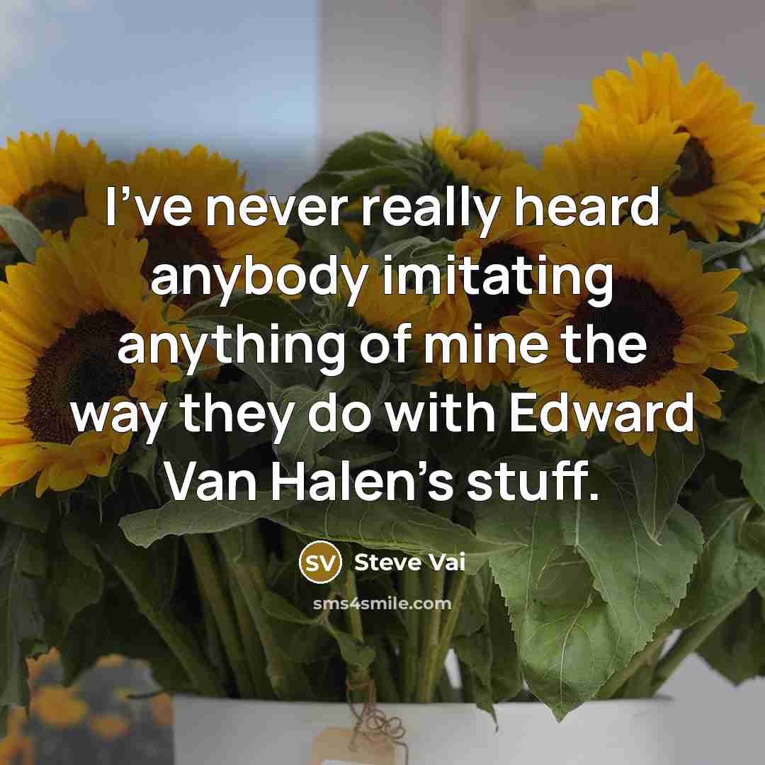 “I've never really heard anybody imitating anything of mine the…” quote by Steve Vai