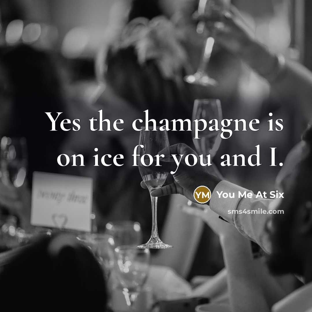 “Yes the champagne is on ice for you and I.…” quote by You Me At Six
