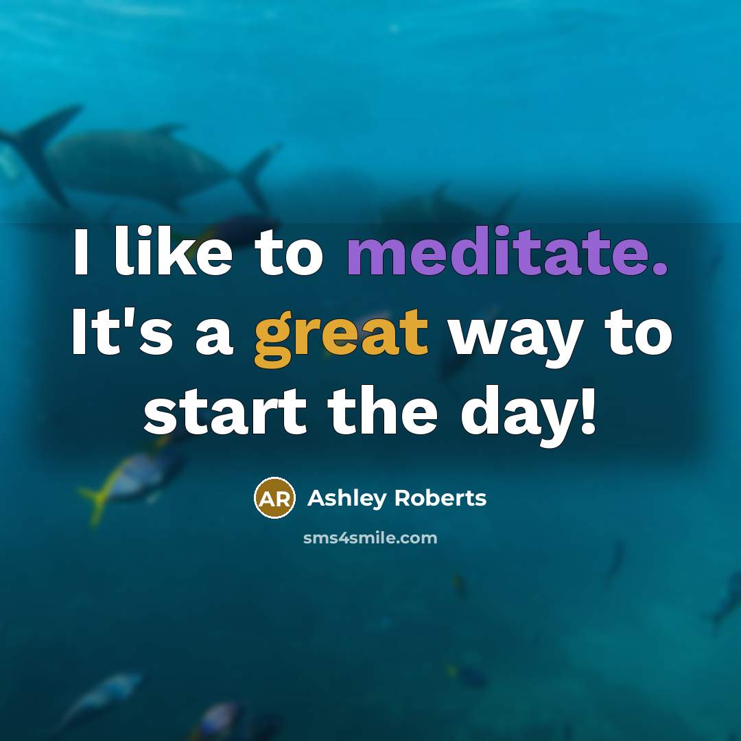 “I like to meditate. It's a great way to start…” quote by Ashley Roberts