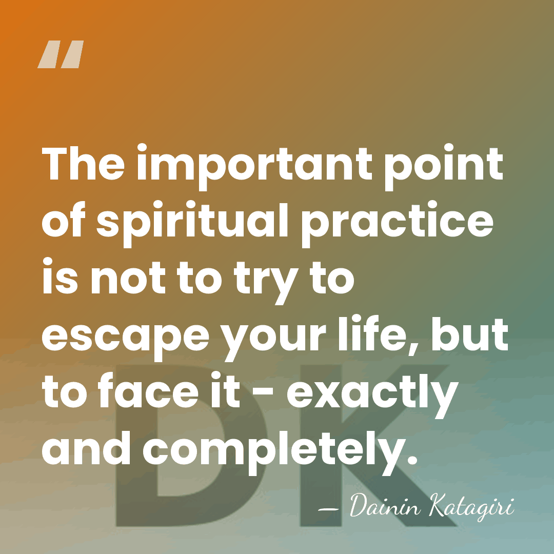 The important point of spiritual practice is not to try to escape&hellip; - Dainin Katagiri