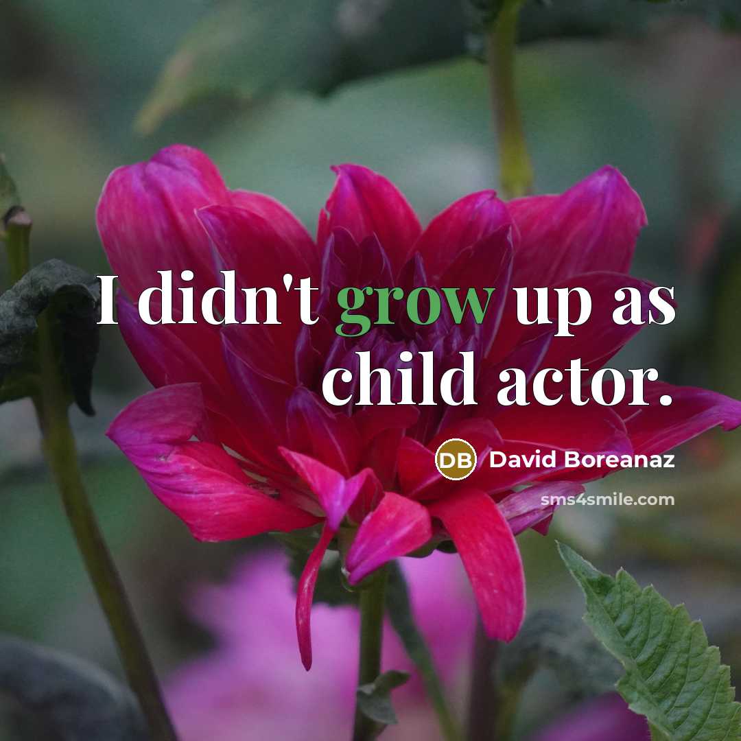 “I didn't grow up as child actor.…” quote by David Boreanaz