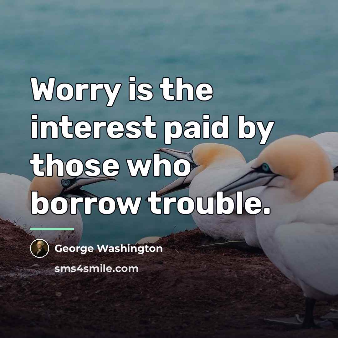 “Worry is the interest paid by those who borrow trouble.…” quote by George Washington