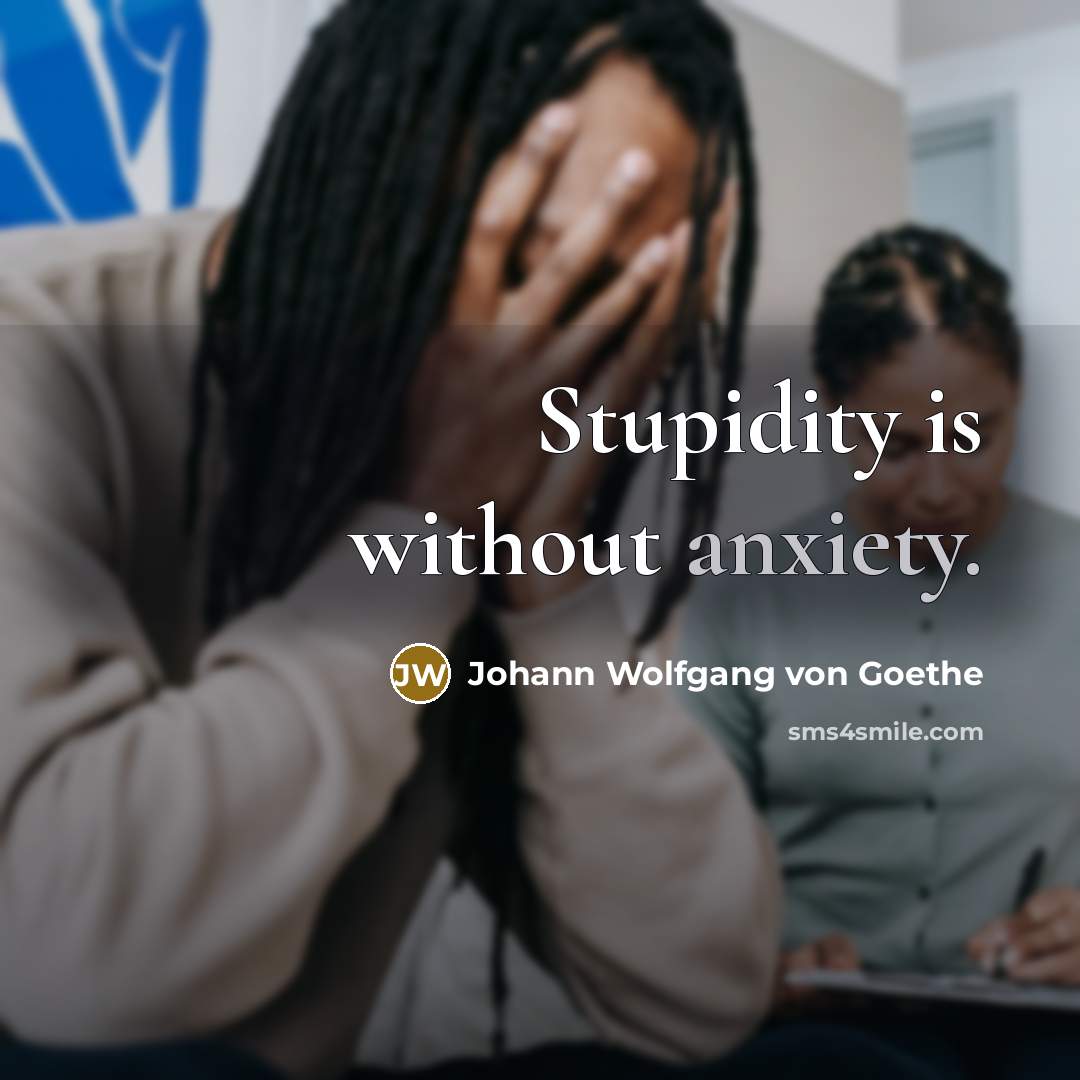 “Stupidity is without anxiety.…” quote by Johann Wolfgang von Goethe