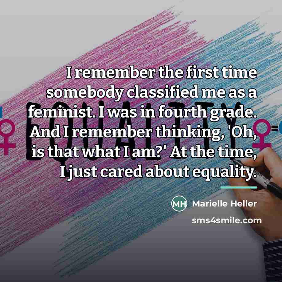 “I remember the first time somebody classified me as a…” quote by Marielle Heller