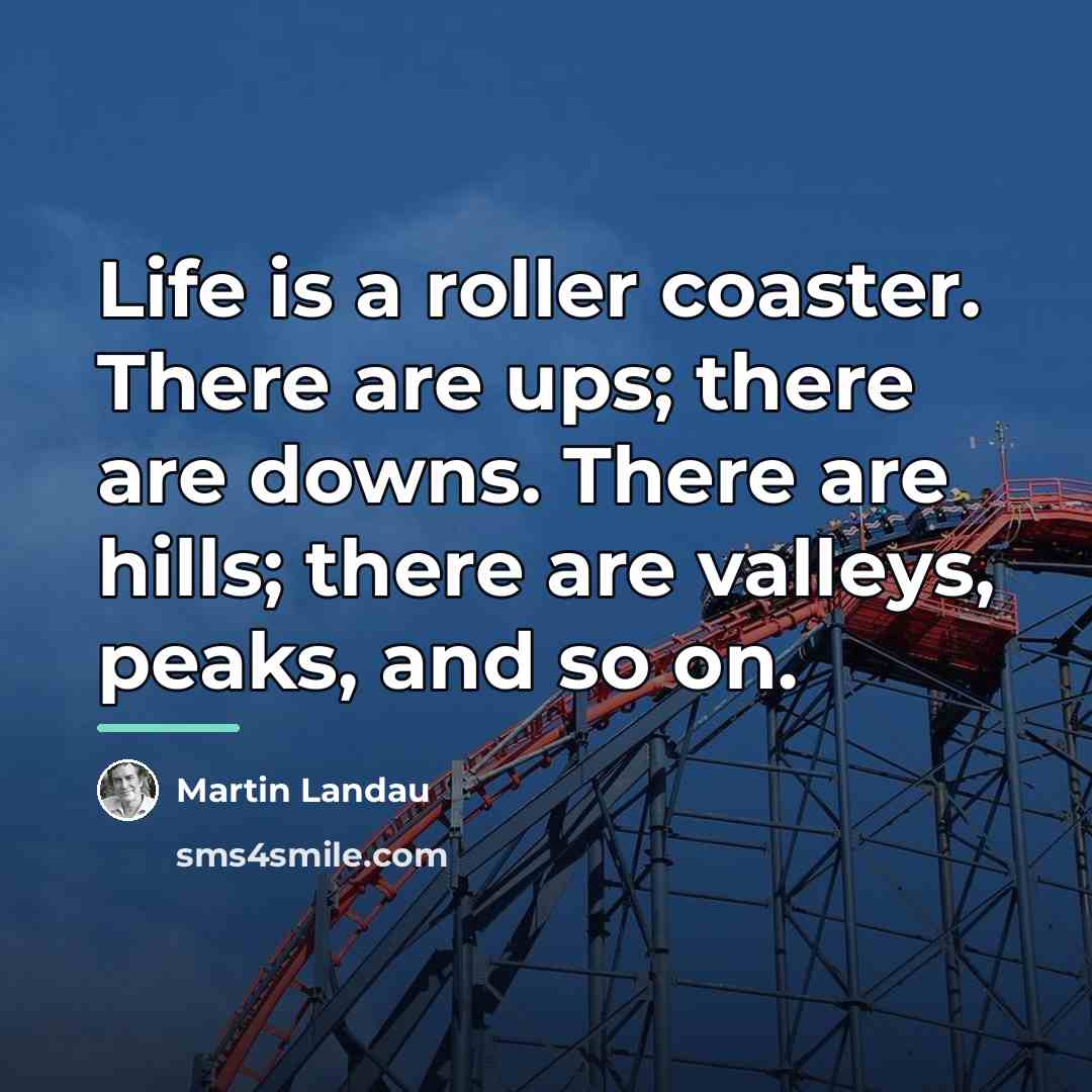 “Life is a roller coaster. There are ups; there are…” quote by Martin Landau