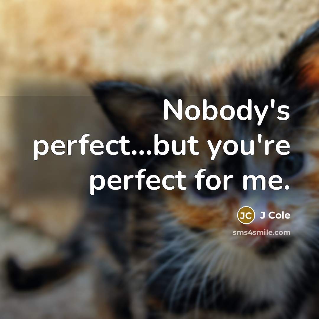 “Nobody's perfect...but you're perfect for me.…” quote by J Cole