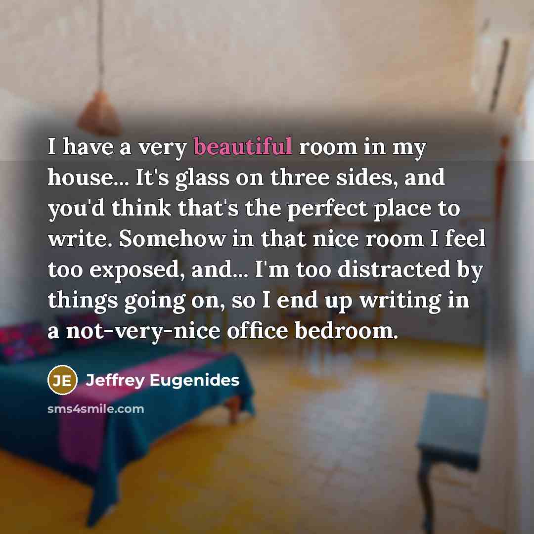 “I have a very beautiful room in my house... It's…” quote by Jeffrey Eugenides