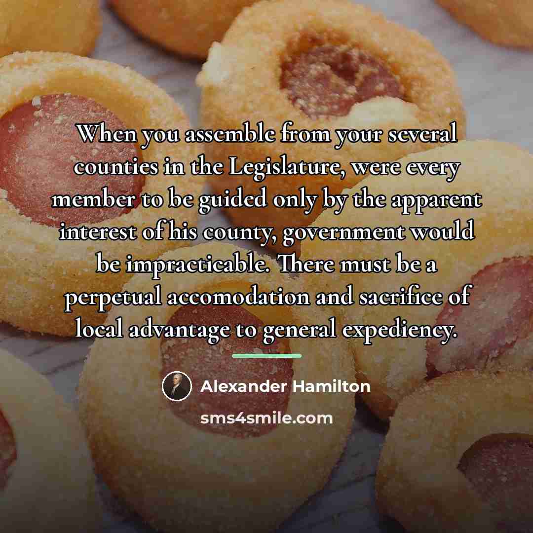 “When you assemble from your several counties in the Legislature,…” quote by Alexander Hamilton
