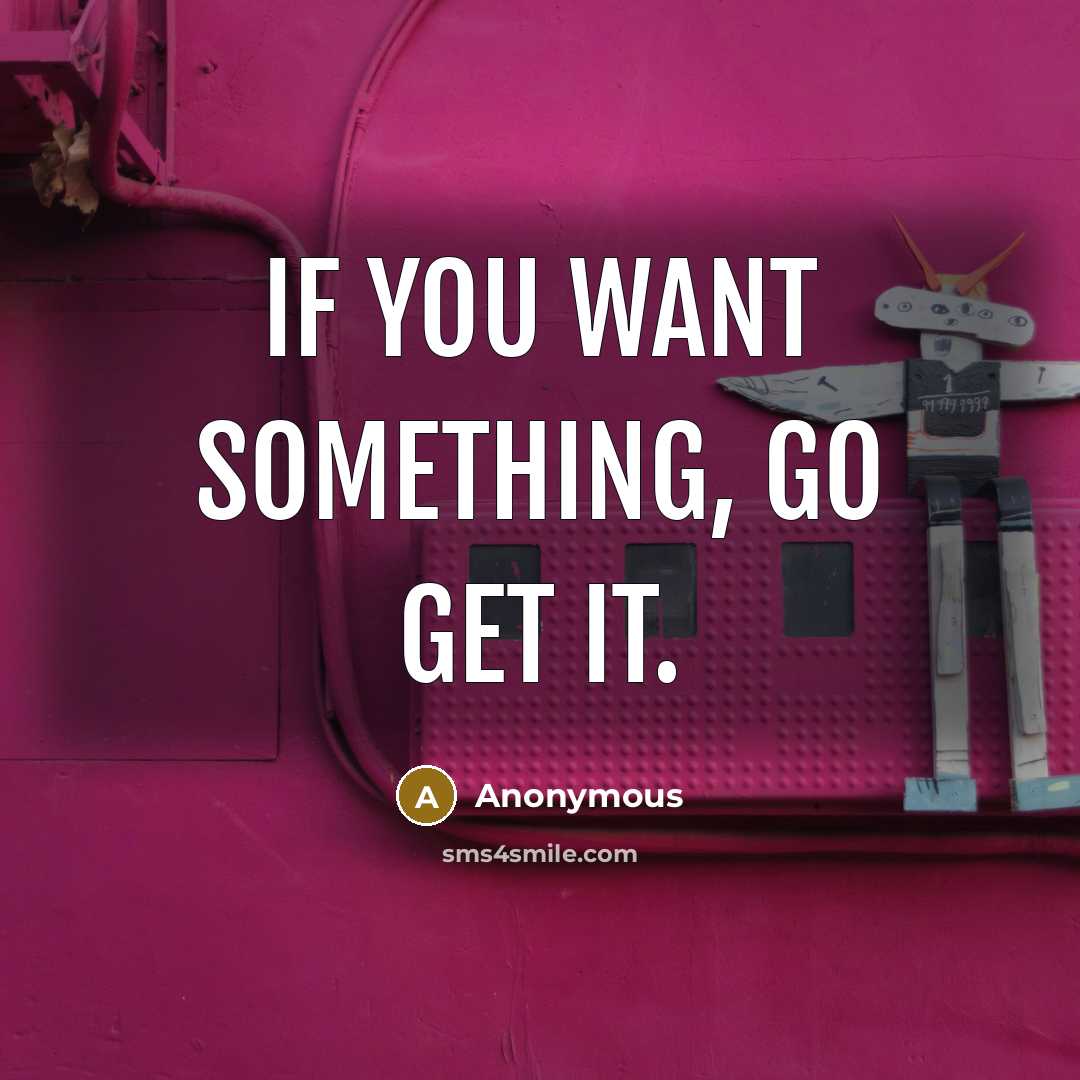 “If you want something, go get it.…” quote by Anonymous