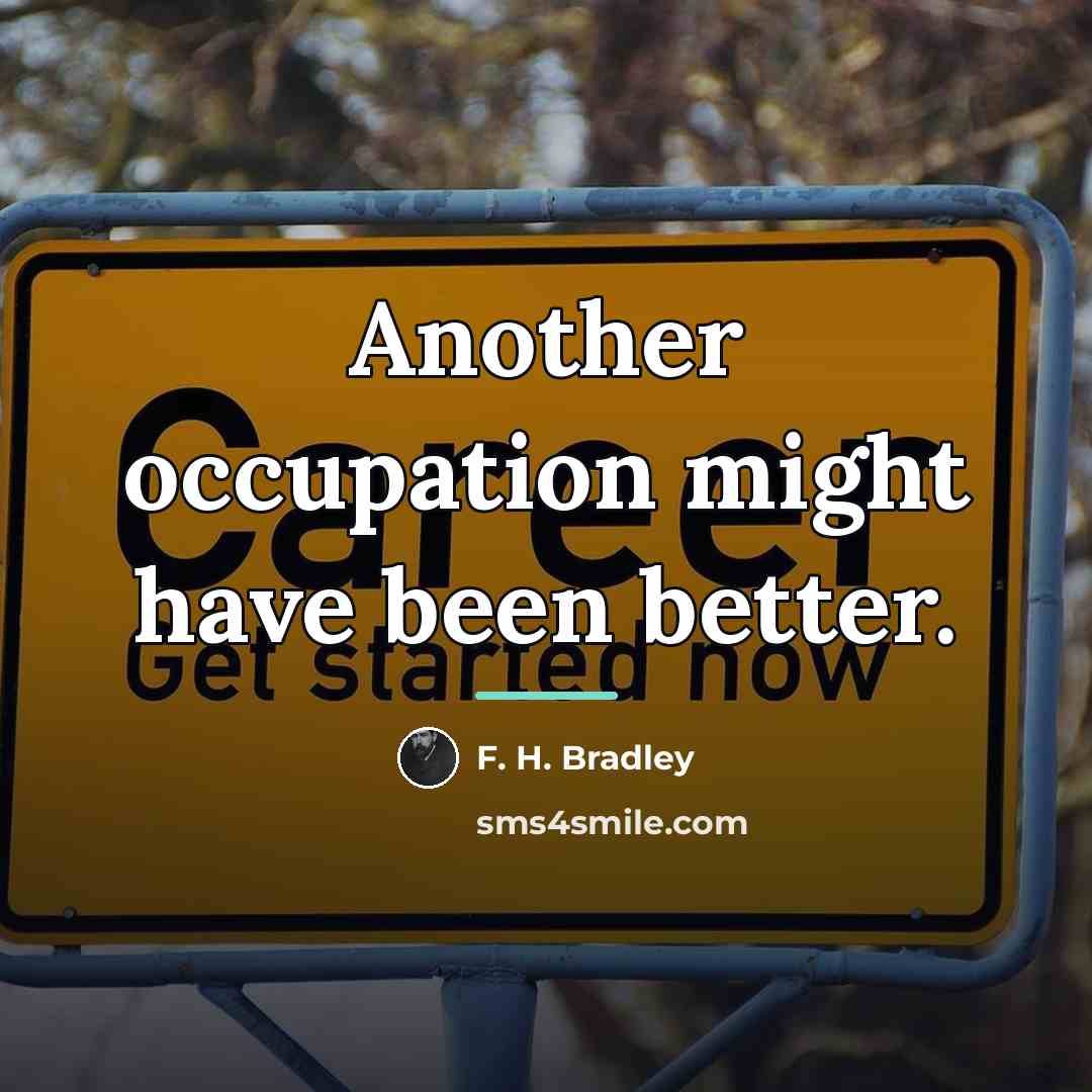 “Another occupation might have been better.…” quote by F. H. Bradley