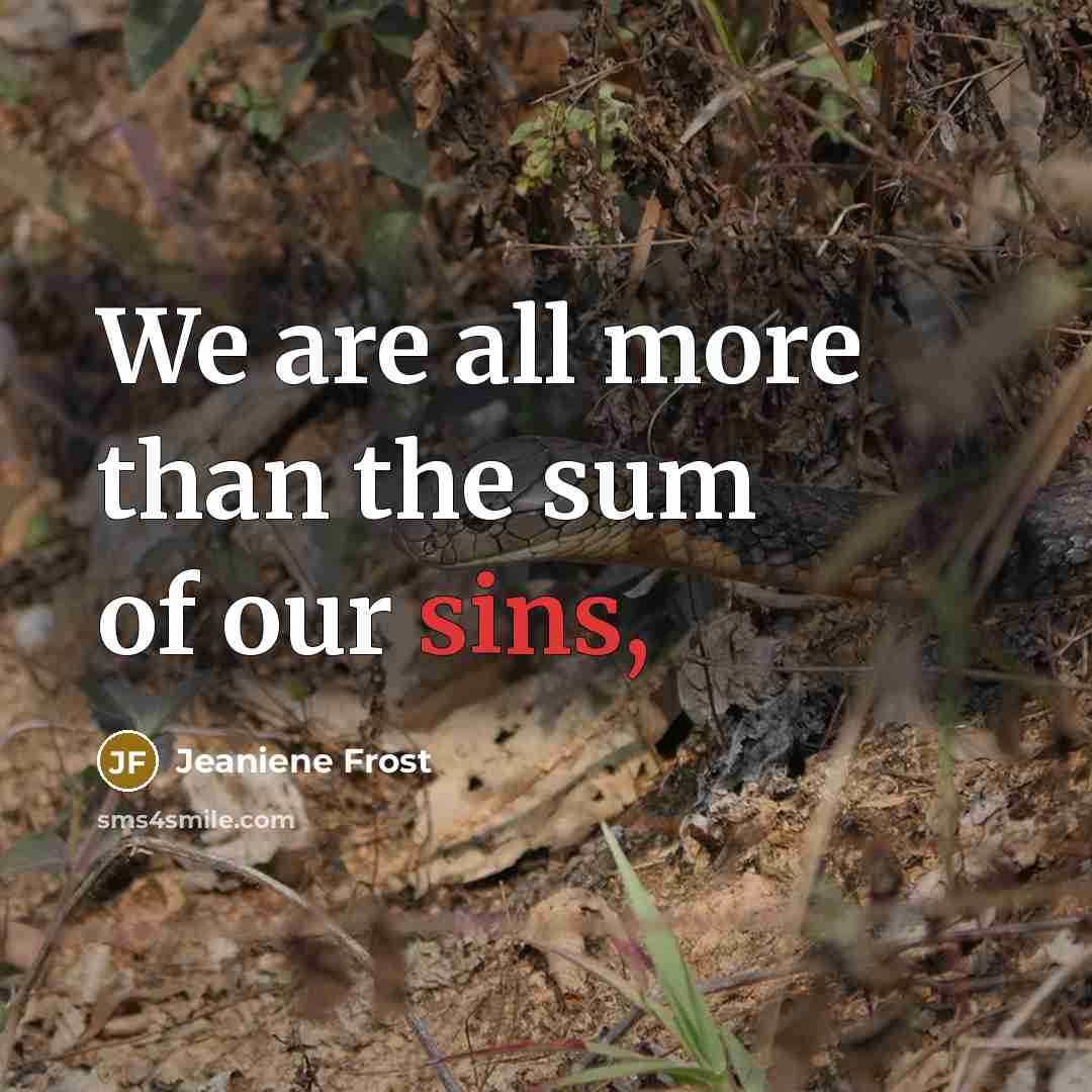 “We are all more than the sum of our sins,…” quote by Jeaniene Frost