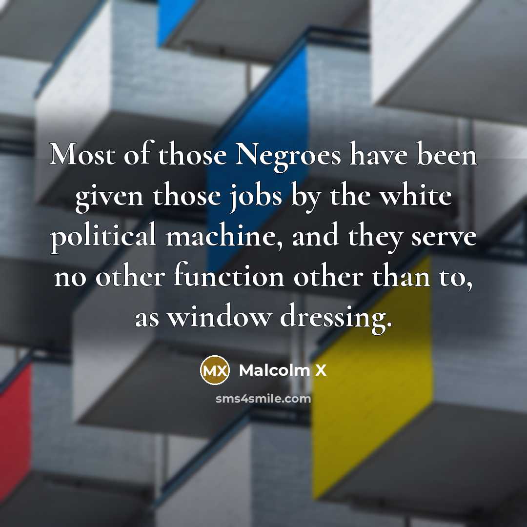 “Most of those Negroes have been given those jobs by…” quote by Malcolm X