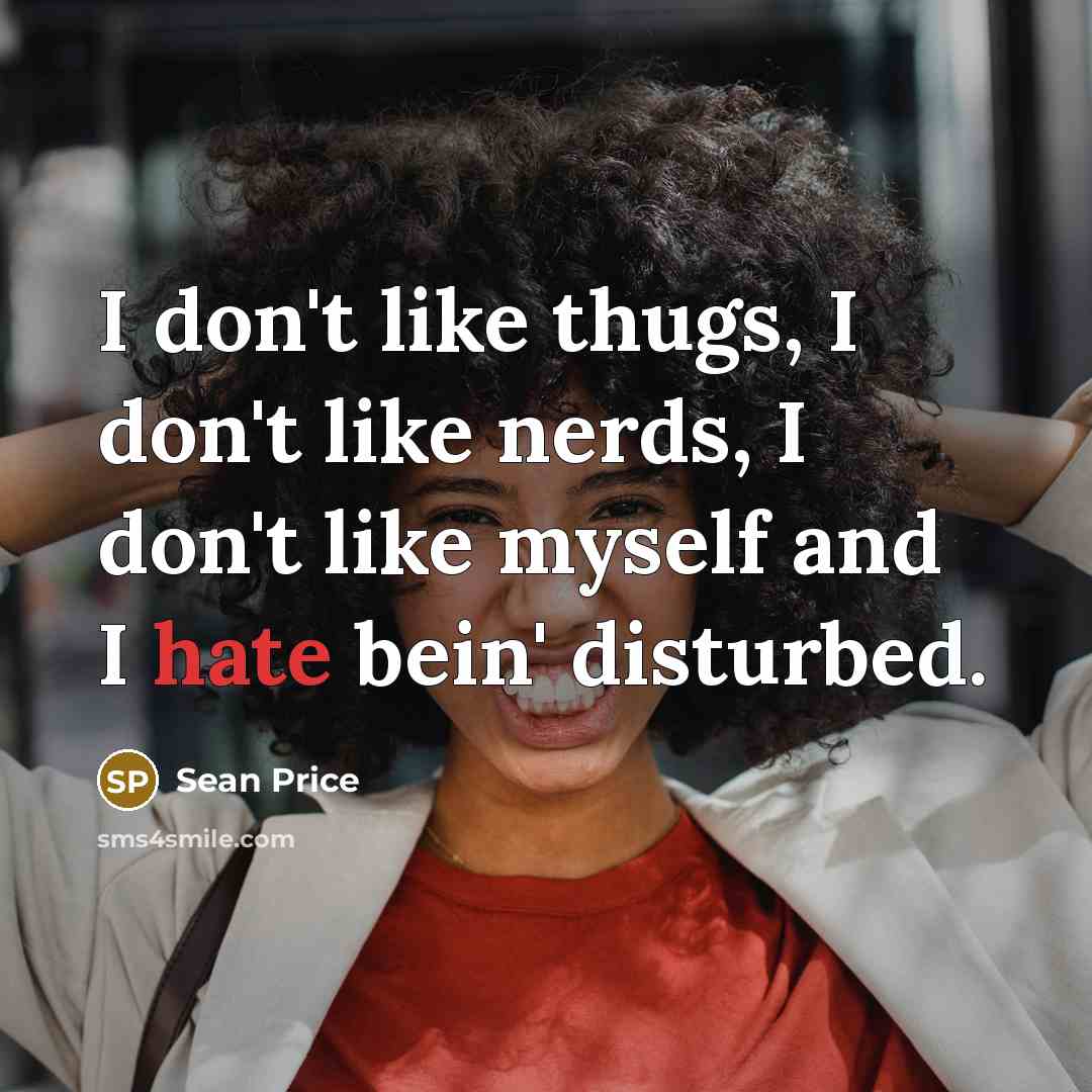 “I don't like thugs, I don't like nerds, I don't…” quote by Sean Price