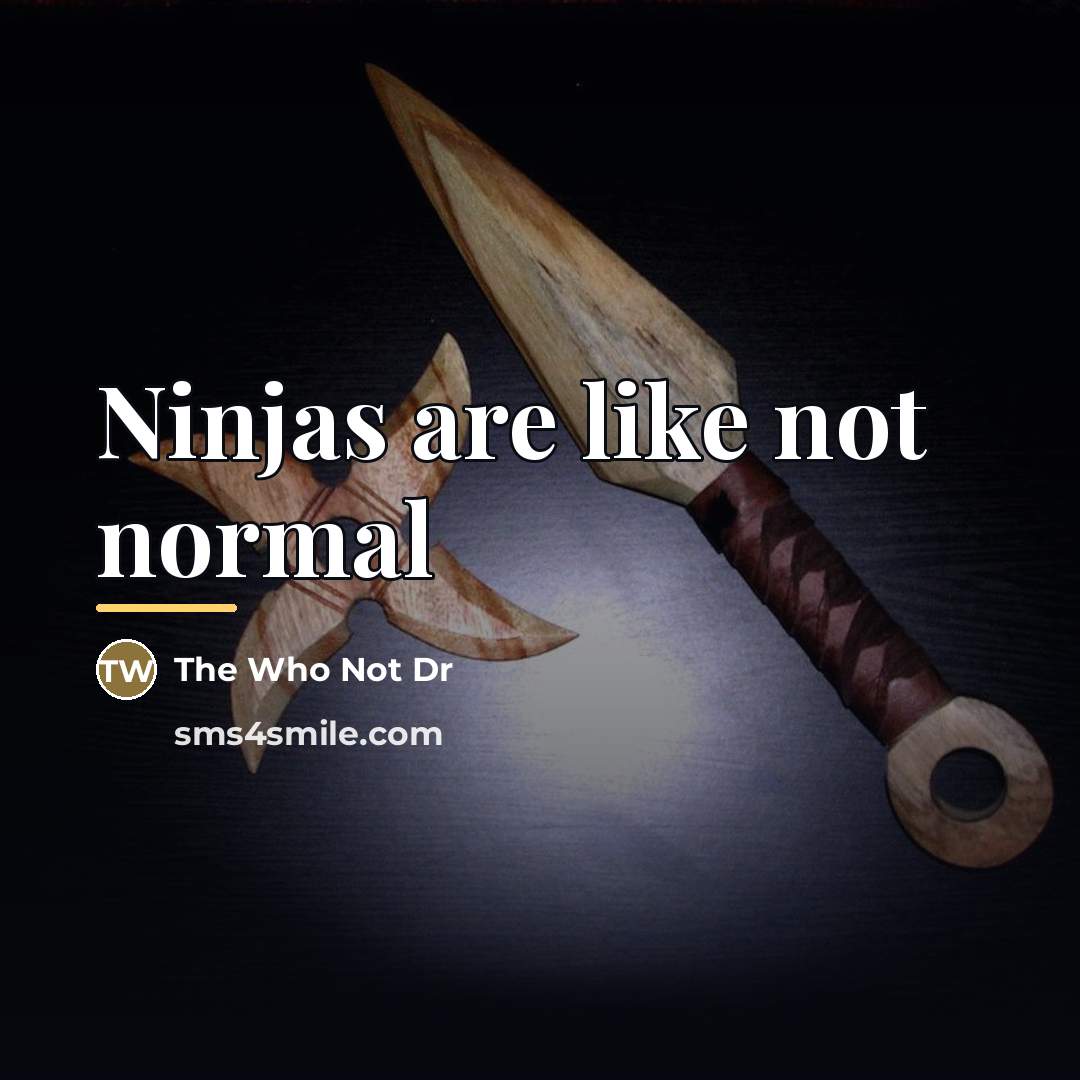 “Ninjas are like not normal…” quote by The Who Not Dr