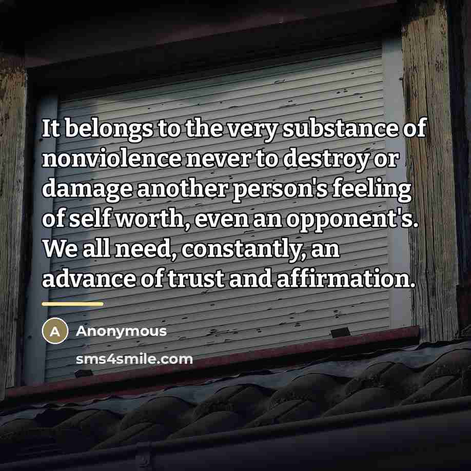“It belongs to the very substance of nonviolence never to…” quote by Bernhard Haring