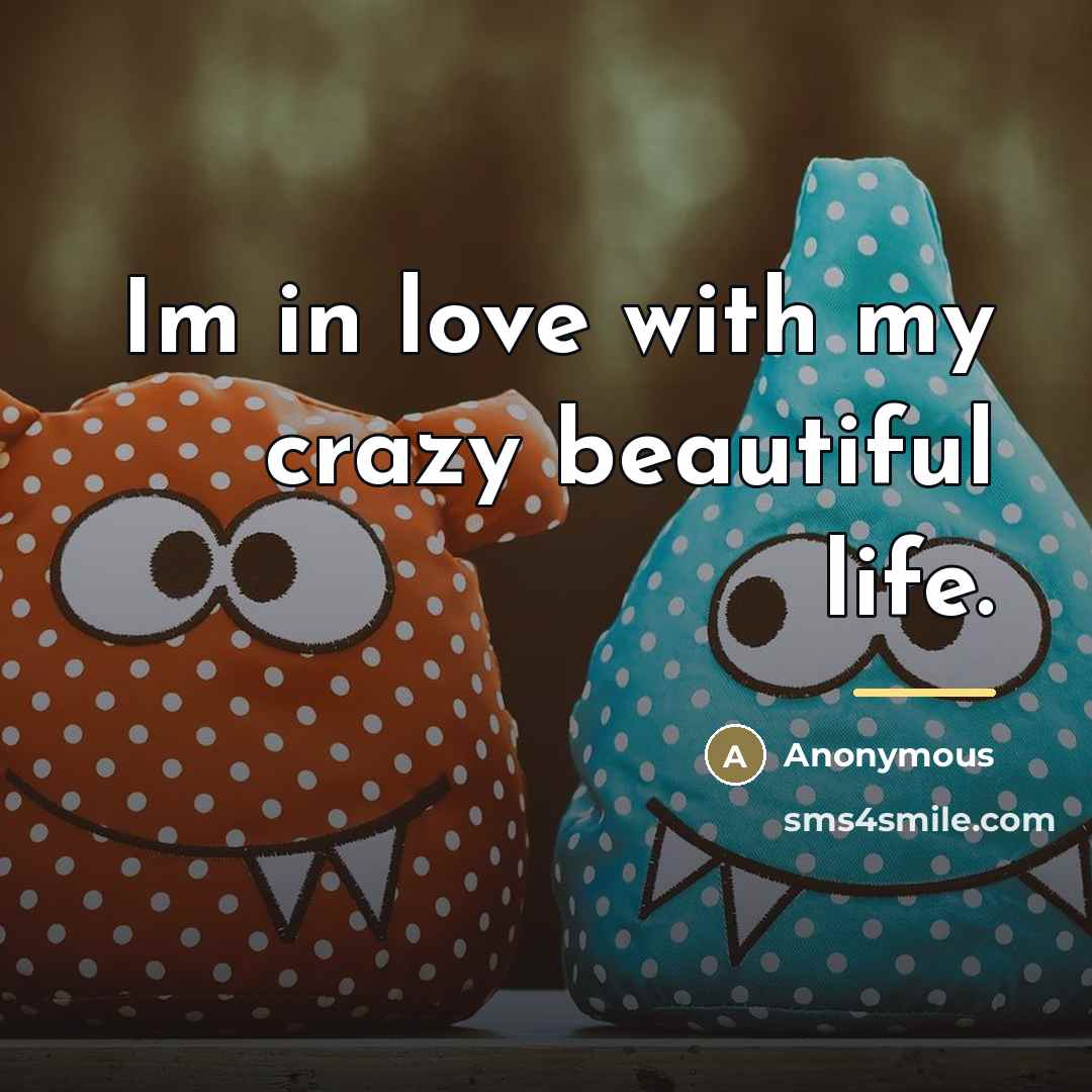 “Im in love with my crazy beautiful life.…” quote by Anonymous