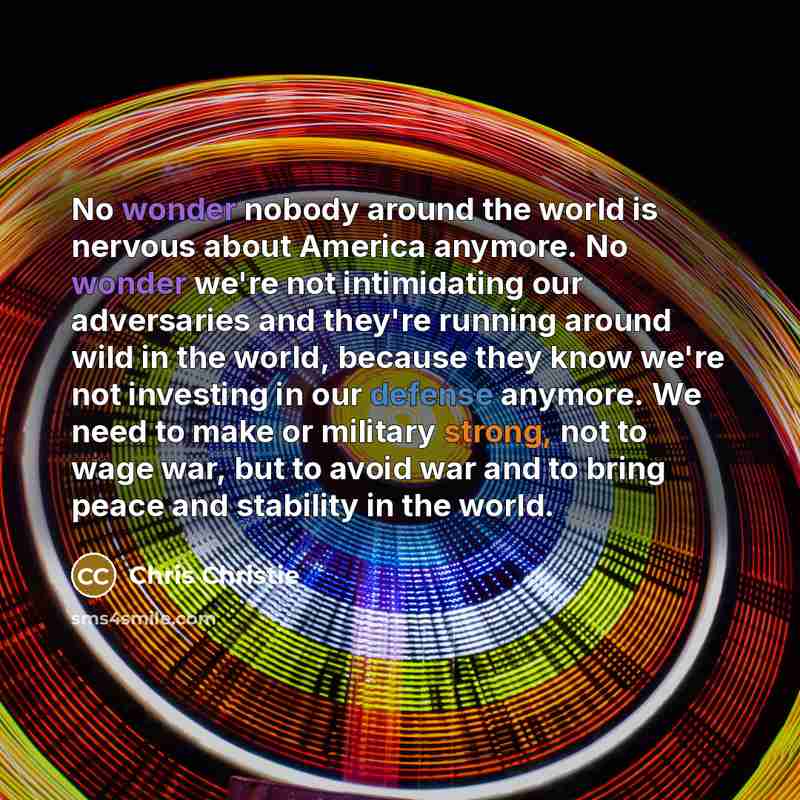 “No wonder nobody around the world is nervous about America…” quote by Chris Christie