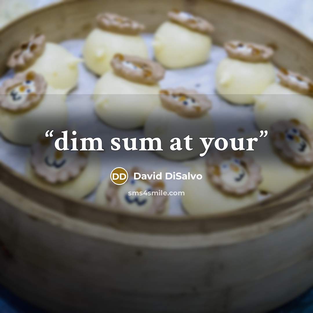 “dim sum at your” quote by David DiSalvo