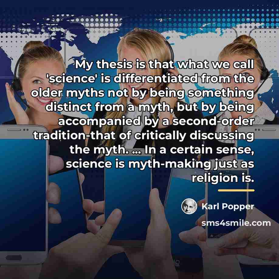 “My thesis is that what we call 'science' is differentiated…” quote by Karl Popper