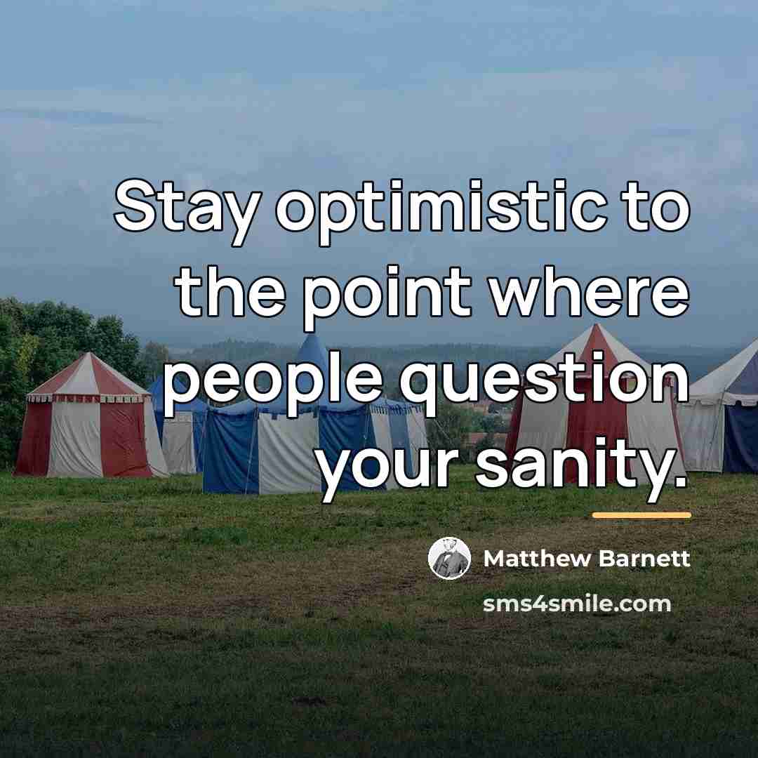 “Stay optimistic to the point where people question your sanity.…” quote by Matthew Barnett