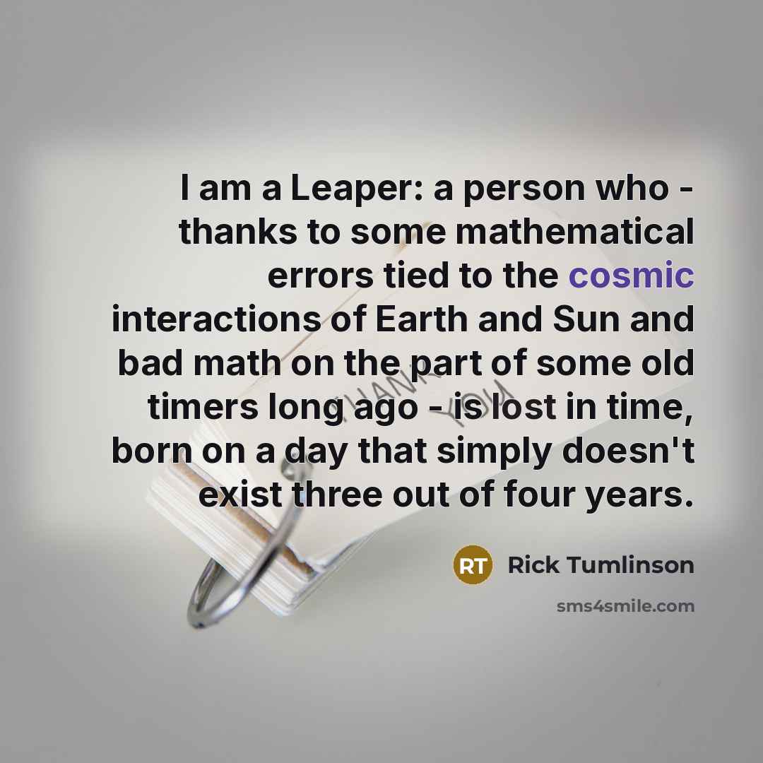 “I am a Leaper: a person who - thanks to…” quote by Rick Tumlinson
