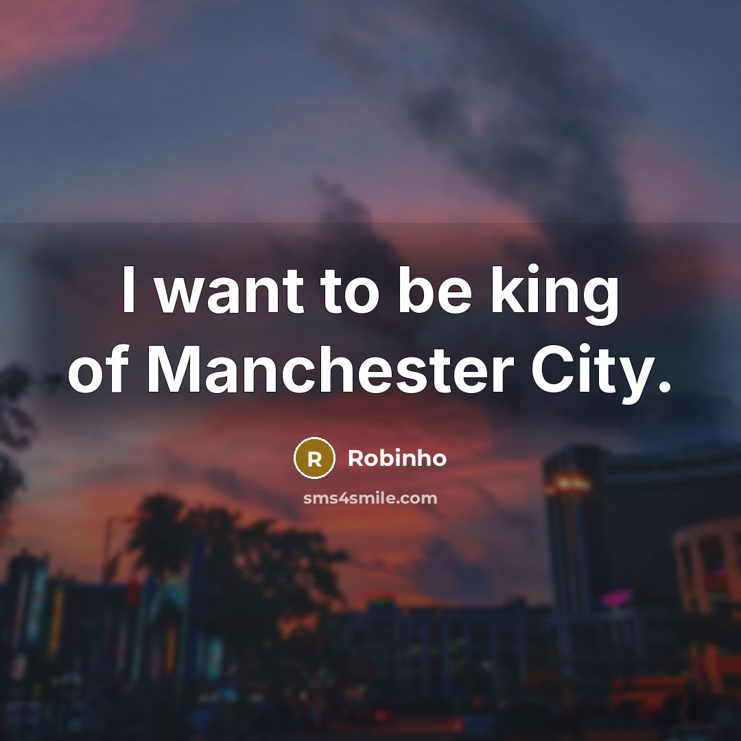 “I want to be king of Manchester City.…” quote by Robinho