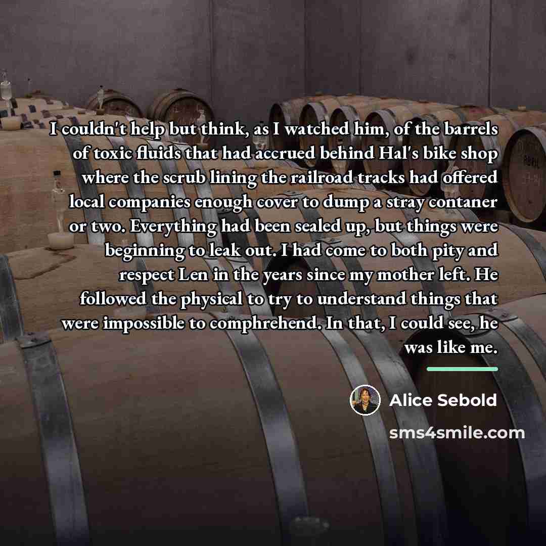 “I couldn't help but think, as I watched him, of…” quote by Alice Sebold