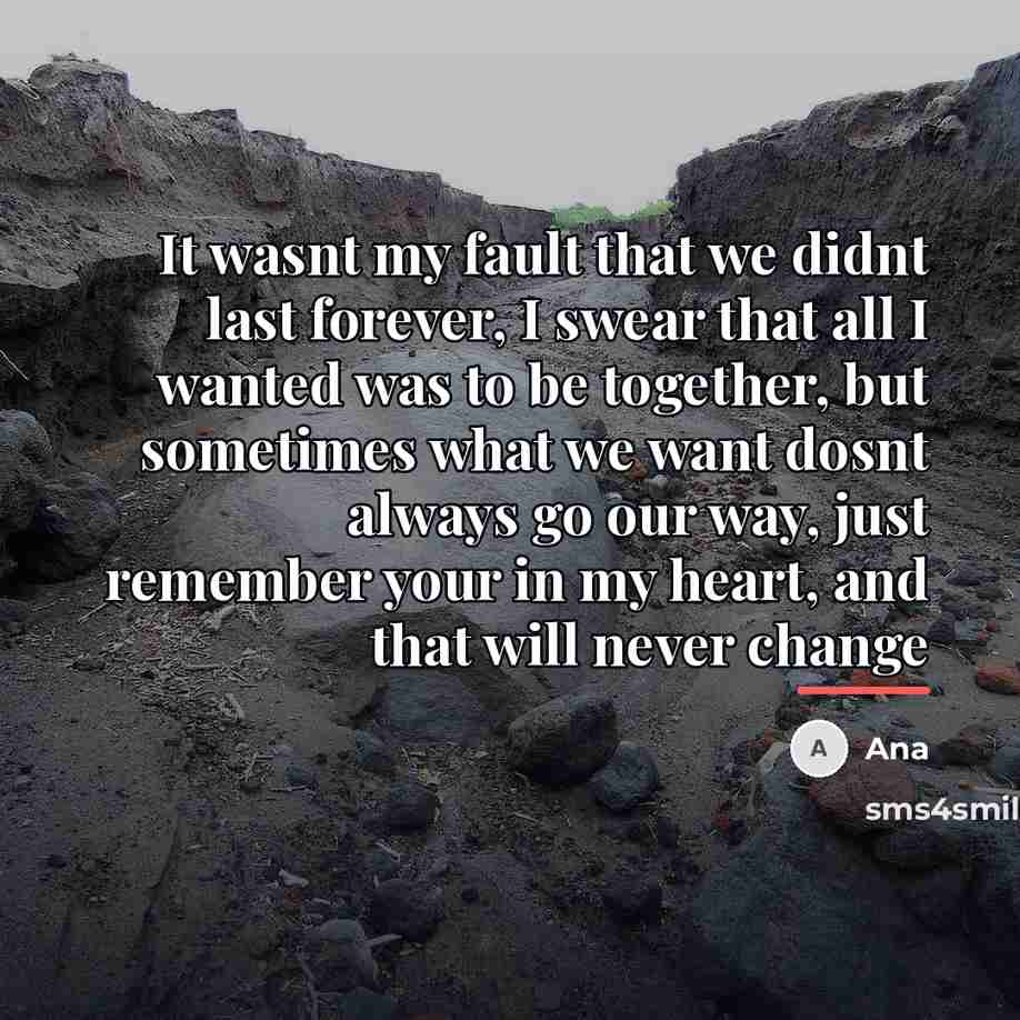 “It wasnt my fault that we didnt last forever, I…” quote by Ana