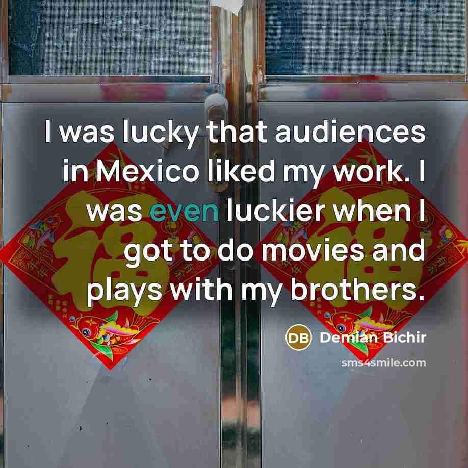 “I was lucky that audiences in Mexico liked my work.…” quote by Demian Bichir