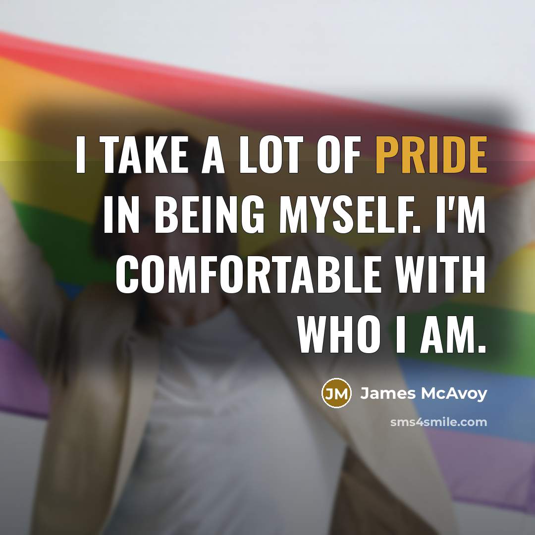 “I take a lot of pride in being myself. I'm…” quote by James McAvoy