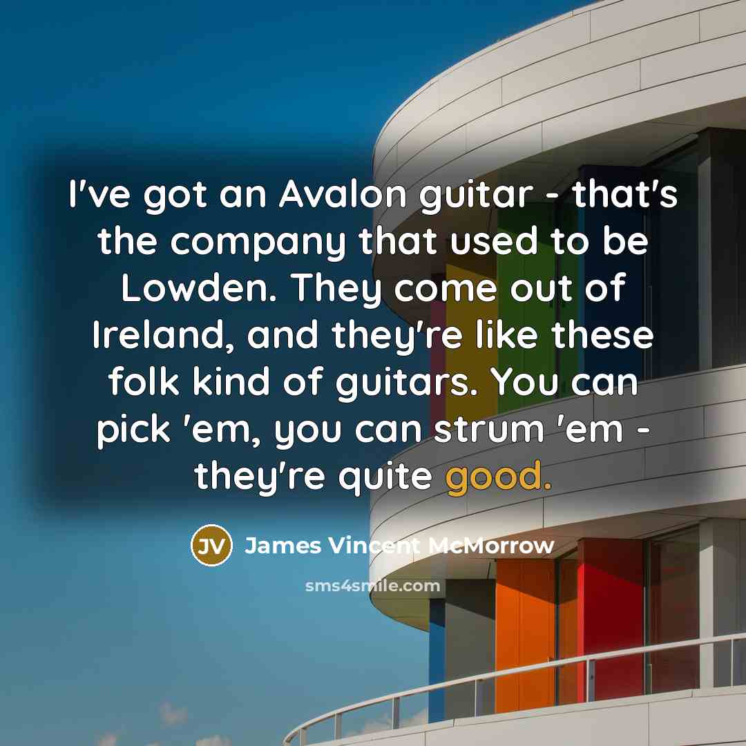 “I've got an Avalon guitar - that's the company that…” quote by James Vincent McMorrow