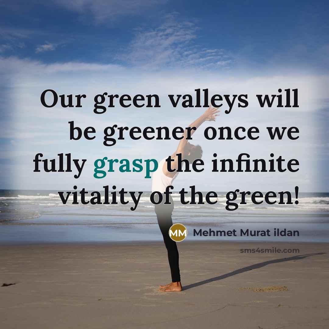 “Our green valleys will be greener once we fully grasp…” quote by Mehmet Murat Ildan