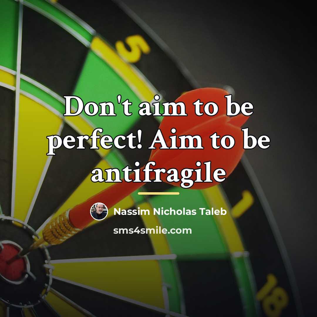 “Don't aim to be perfect! Aim to be antifragile…” quote by Nassim Nicholas Taleb