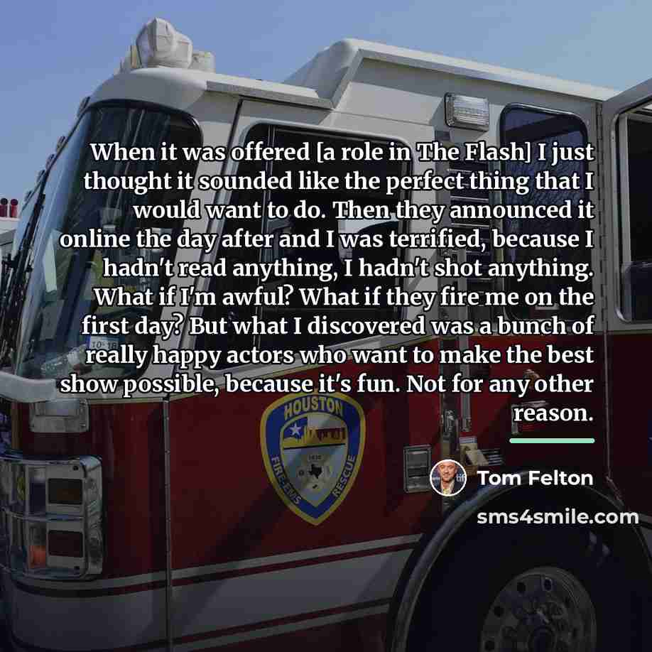 “When it was offered [a role in The Flash] I…” quote by Tom Felton