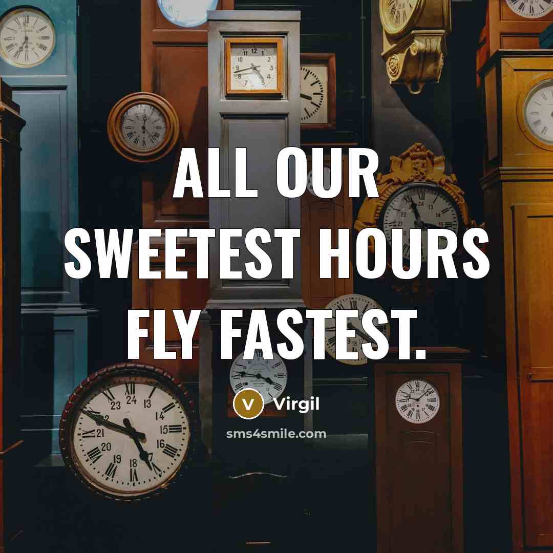“All our sweetest hours fly fastest.…” quote by Virgil