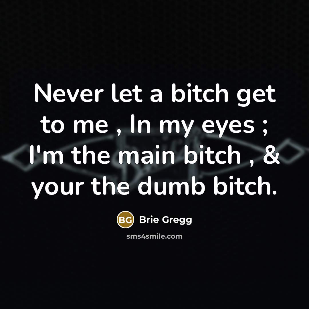“Never let a bitch get to me , In my…” quote by Brie Gregg