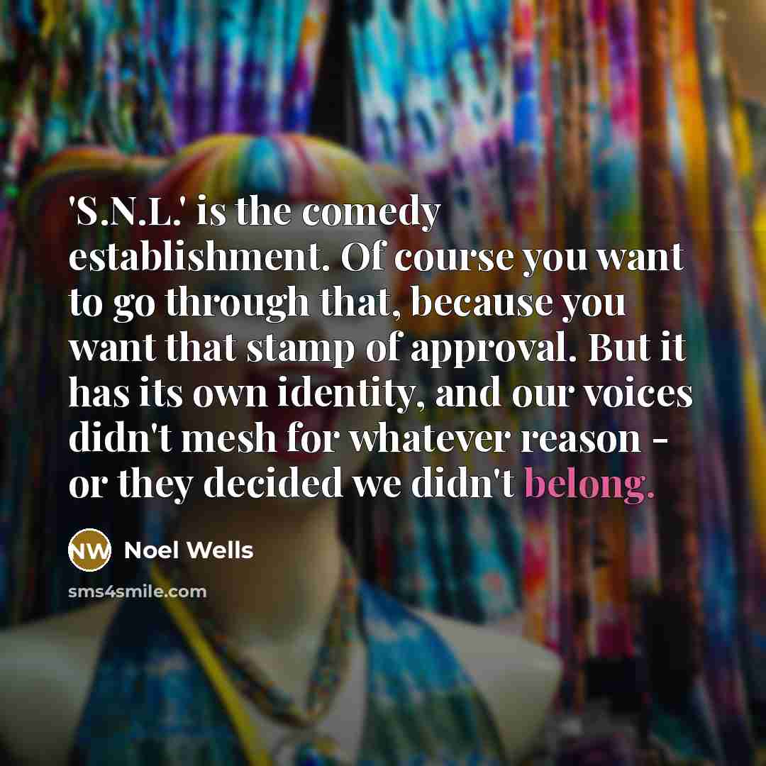“'S.N.L.' is the comedy establishment. Of course you want to…” quote by Noel Wells
