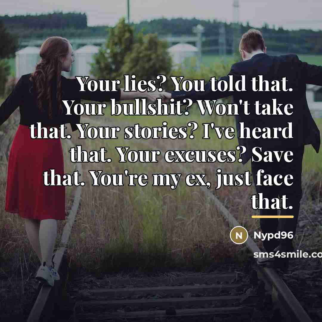 “Your lies? You told that. Your bullshit? Won't take that.…” quote by Anonymous