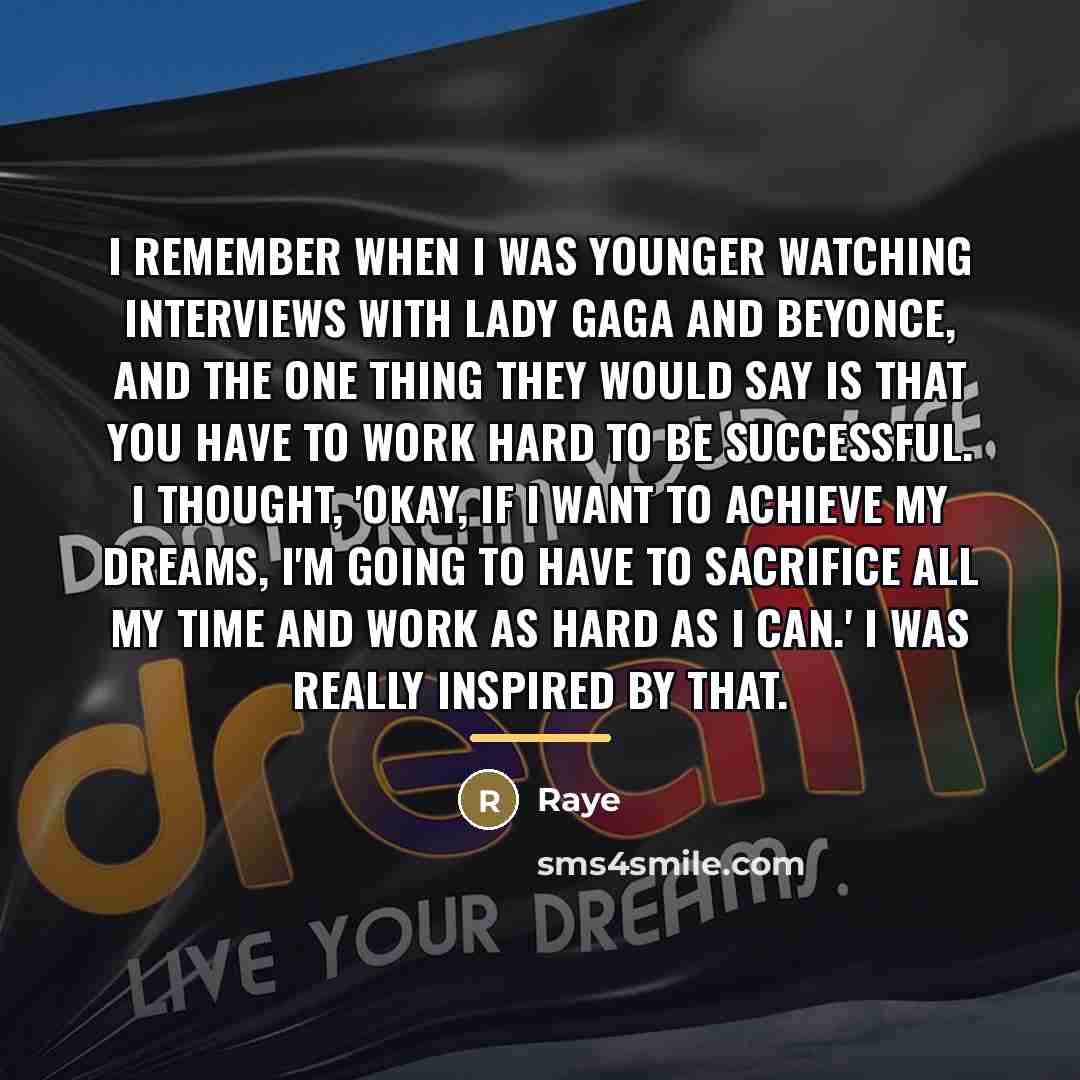 “I remember when I was younger watching interviews with Lady…” quote by Raye