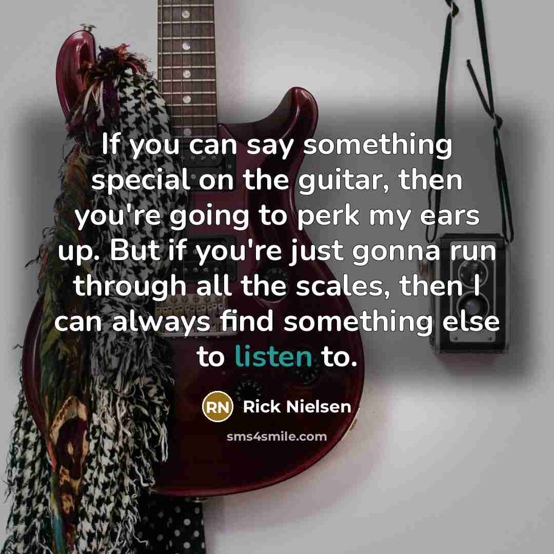 “If you can say something special on the guitar, then…” quote by Rick Nielsen