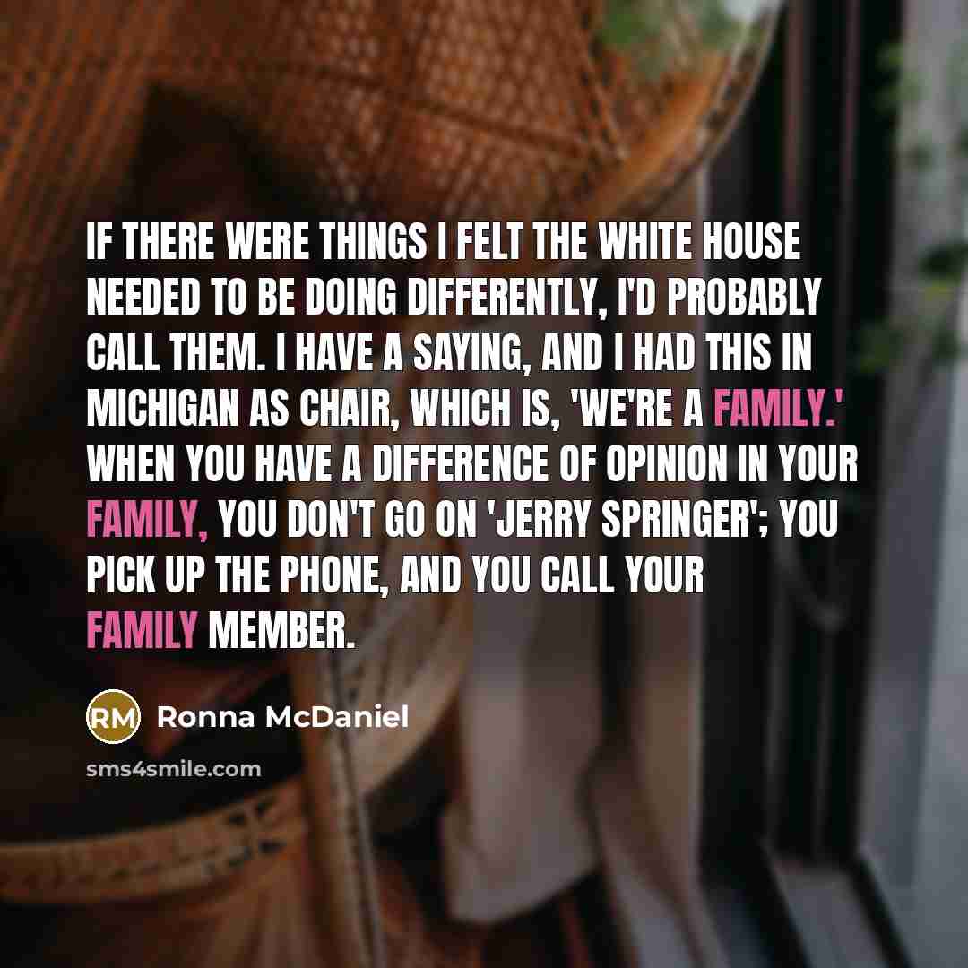 “If there were things I felt the White House needed…” quote by Ronna McDaniel