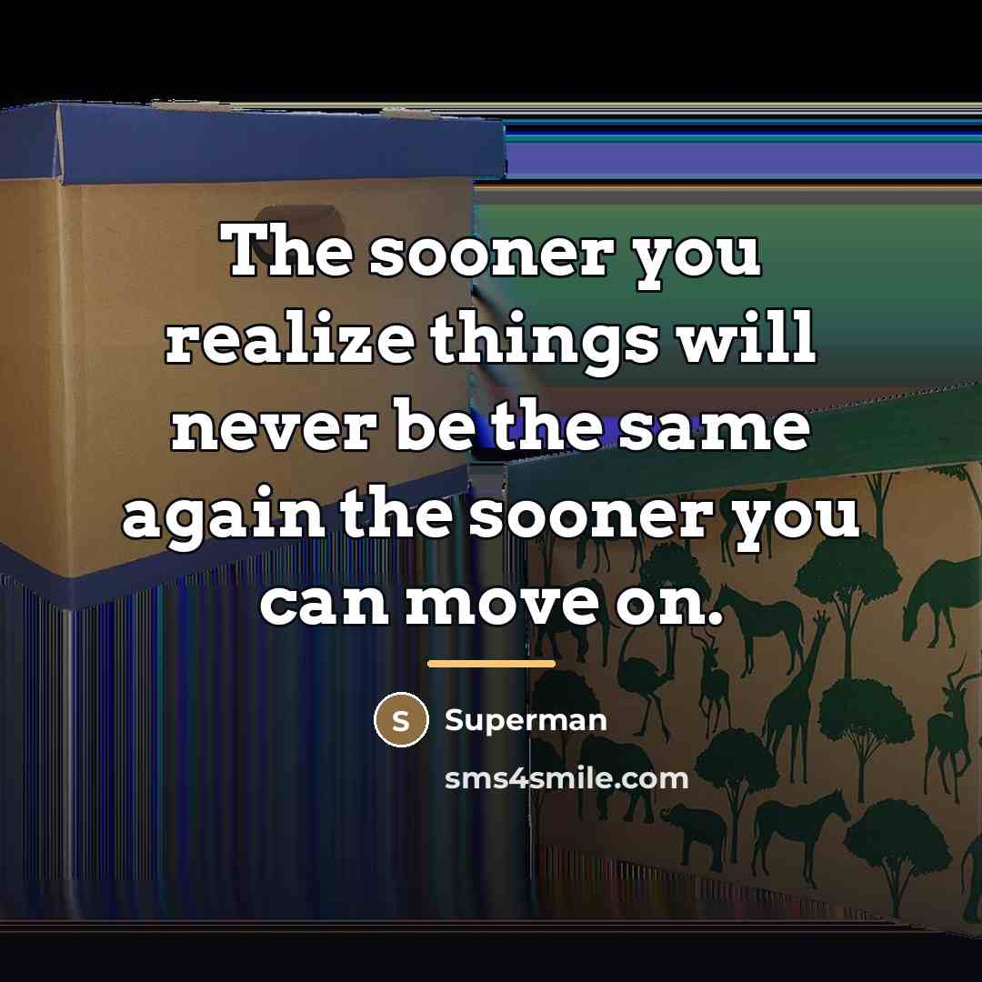 “The sooner you realize things will never be the same…” quote by Superman
