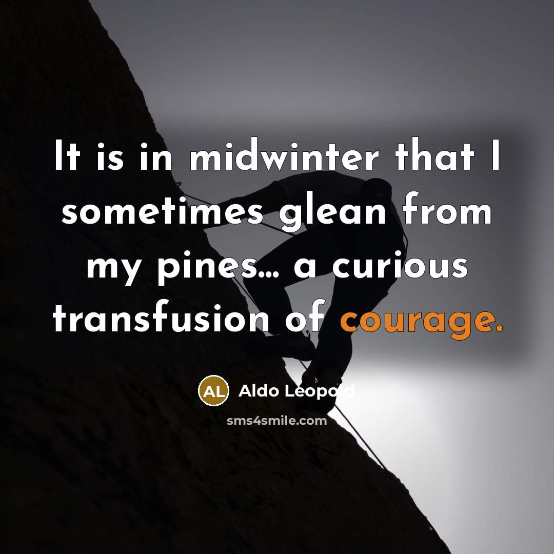 “It is in midwinter that I sometimes glean from my…” quote by Aldo Leopold