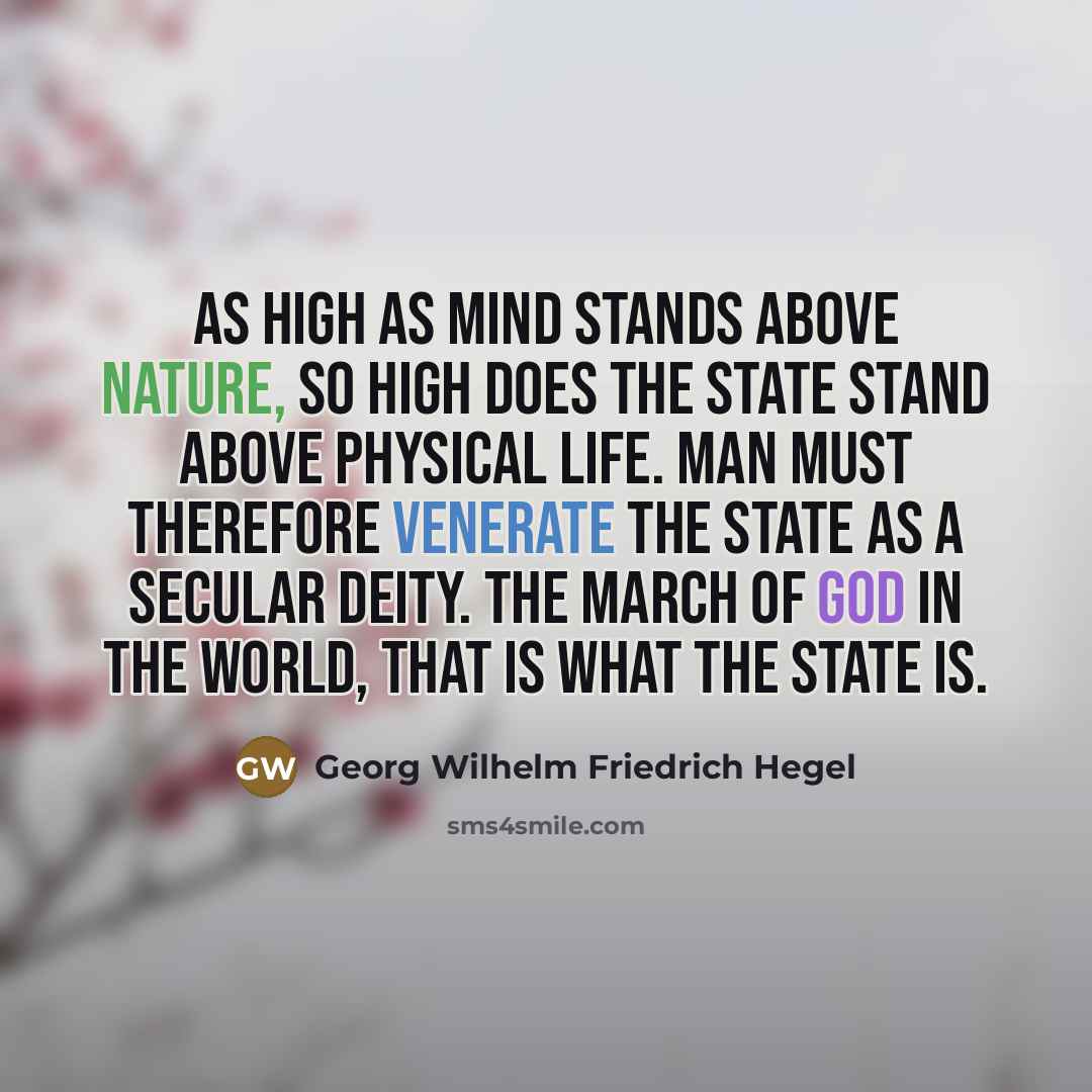 “As high as mind stands above nature, so high does…” quote by Georg Wilhelm Friedrich Hegel