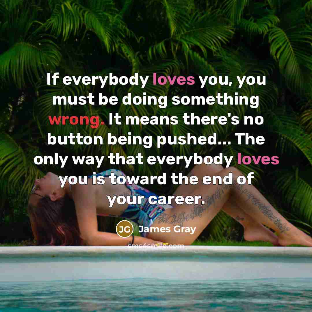 “If everybody loves you, you must be doing something wrong.…” quote by James Gray