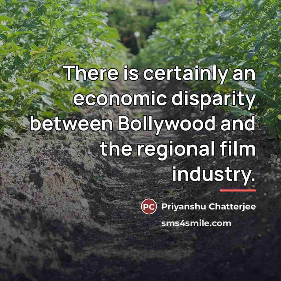 “There is certainly an economic disparity between Bollywood and the…” quote by Priyanshu Chatterjee