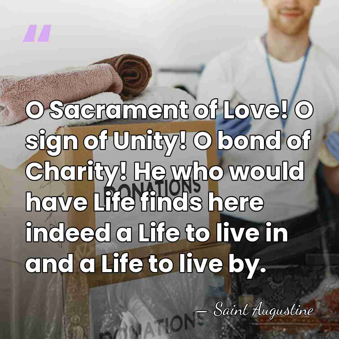 O Sacrament of Love! O sign of Unity! O bond of Charity!&hellip; - Saint Augustine