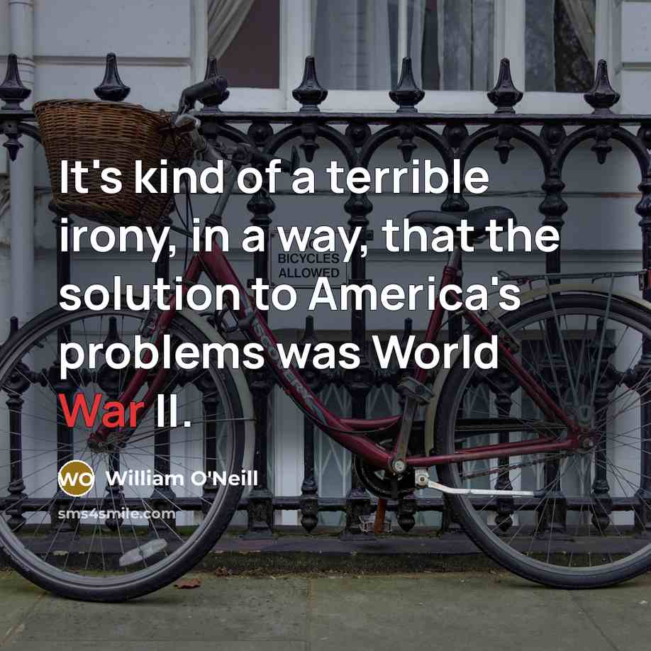 “It's kind of a terrible irony, in a way, that…” quote by William O'Neill